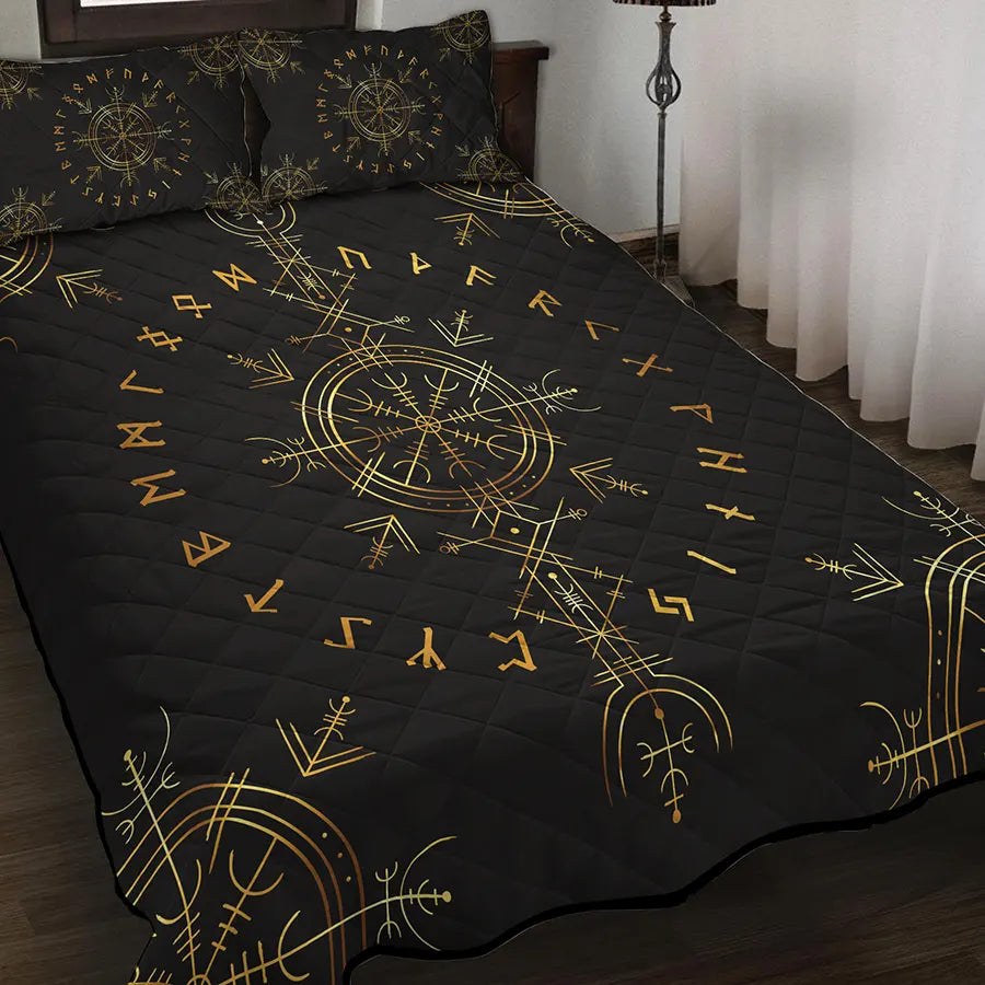 Viking Quilt Bedding Set Aegishjalmur and Rune