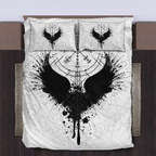 Viking Quilt Bedding Set Black Raven Viking Legend