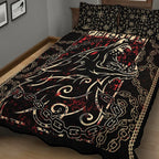 Viking Quilt Bedding Set Chained Fenrir Rune Art