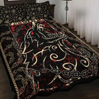 Viking Quilt Bedding Set Chained Fenrir Rune Art