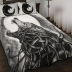 Viking Quilt Bedding Set Fenrir Drawing Norse Fury