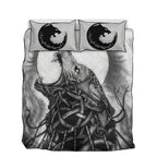 Viking Quilt Bedding Set Fenrir Drawing Norse Fury