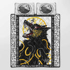Viking Quilt Bedding Set Fenrir Rune Norse Fury
