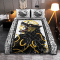 Viking Quilt Bedding Set Fenrir Rune Norse Fury