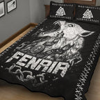 Viking Quilt Bedding Set Fenrir Valknut Symbol
