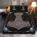 Viking Quilt Bedding Set Hammer of Thor Power