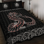 Viking Quilt Bedding Set Jormungandr Rune Eternal Serpent