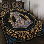 Viking Quilt Bedding Set Mjolnir Symbolism