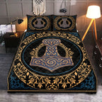 Viking Quilt Bedding Set Mjolnir Symbolism