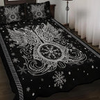 Viking Quilt Bedding Set Munin and Hugin Raven Art