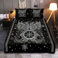 Viking Quilt Bedding Set Munin and Hugin Raven Art