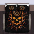Viking Quilt Bedding Set Nordic Compass Skull