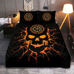 Viking Quilt Bedding Set Nordic Compass Skull