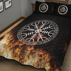Viking Quilt Bedding Set Norse Helm of Awe Protection