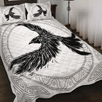 Viking Quilt Bedding Set Norse Raven Art