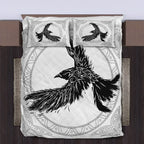 Viking Quilt Bedding Set Norse Raven Art