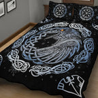 Viking Quilt Bedding Set Norse Raven Celtic with Rune