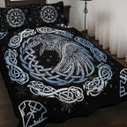 Viking Quilt Bedding Set Norse Raven Celtic with Rune