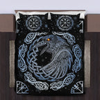 Viking Quilt Bedding Set Norse Raven Celtic with Rune