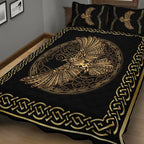 Viking Quilt Bedding Set Norse Raven Design