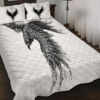 Viking Quilt Bedding Set with Norse Raven Design