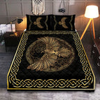 Viking Quilt Bedding Set Norse Raven Design