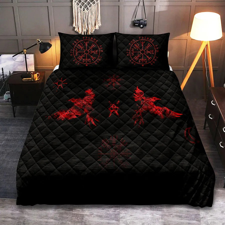 Viking Quilt Bedding Set Norse Raven Legacy
