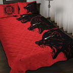 Viking Quilt Bedding Set Norse Wolf Design Spirit