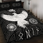Viking Quilt Bedding Set Raven Symbolism Norse Legacy