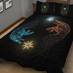 Viking Quilt Bedding Set Sköll and Hati Norse Wolf Symbol