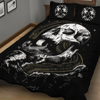 Viking Quilt Bedding Set Skull Jormungandr Art Chaos