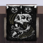 Viking Quilt Bedding Set Skull Jormungandr Art Chaos