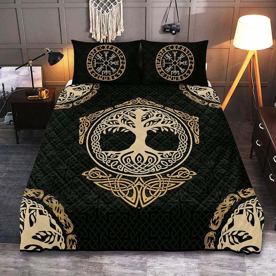Viking Quilt Bedding Set Tree of Life Celtic Art