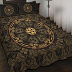 Viking Quilt Bedding Set Trinity Celtic Knot Symbol