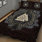 Viking Quilt Bedding Set Valknut Rune Warrior Legacy