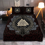 Viking Quilt Bedding Set Valknut Rune Warrior Legacy
