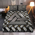 Viking Quilt Bedding Set Valknut Symbol