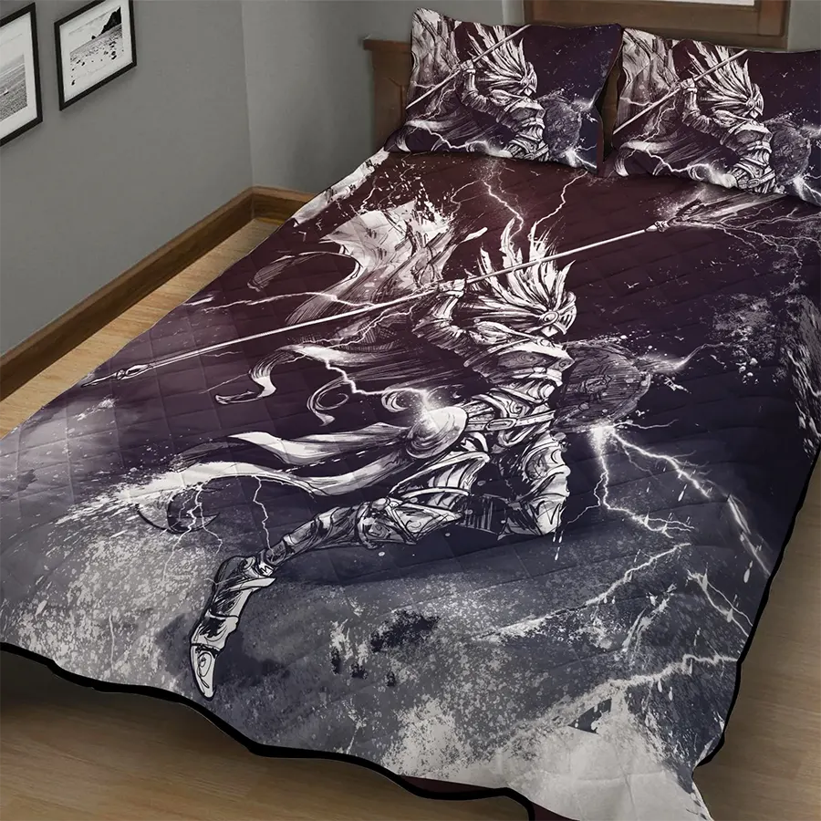 Viking Quilt Bedding Set Valkyrie Artwork Legend