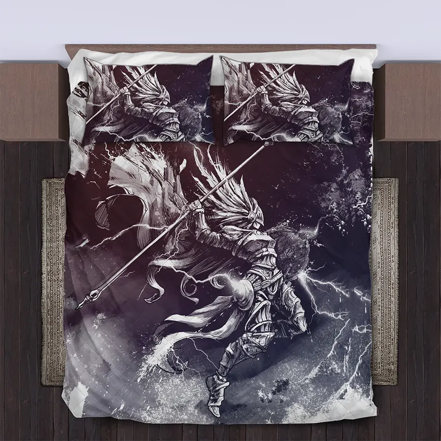 Viking Quilt Bedding Set Valkyrie Artwork Legend