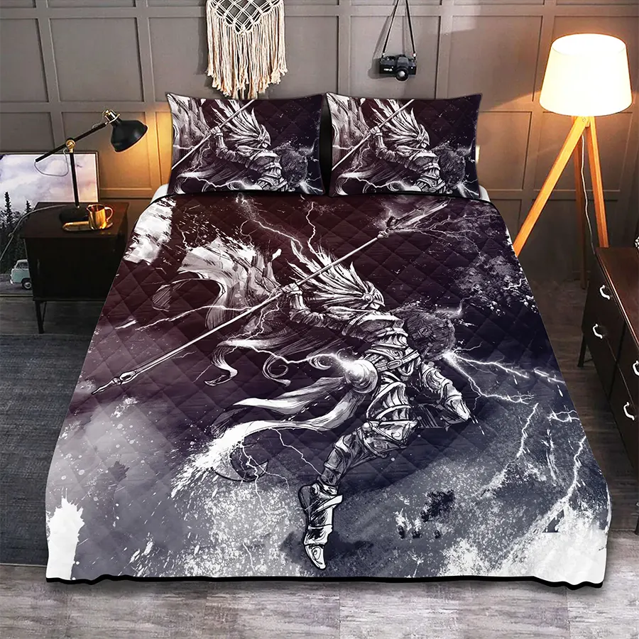Viking Quilt Bedding Set Valkyrie Artwork Legend