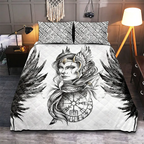 Viking Quilt Bedding Set Valkyrie Wings Legend