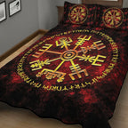 Viking Quilt Bedding Set Vegvisir Rune Design