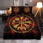 Viking Quilt Bedding Set Vegvisir Rune Design