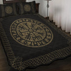 Viking Quilt Bedding Set Vegvisir Symbol