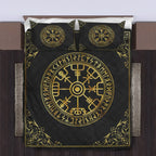 Viking Quilt Bedding Set Vegvisir with Runes