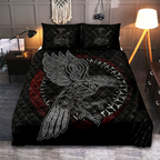 Viking Quilt Bedding Set Viking Celtic Raven Art