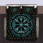 Viking Quilt Bedding Set Viking Compass Rune Guidance