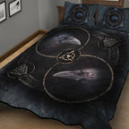 Viking Quilt Bedding Set Viking Raven Symbol