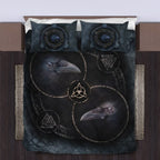 Viking Quilt Bedding Set Viking Raven Symbol