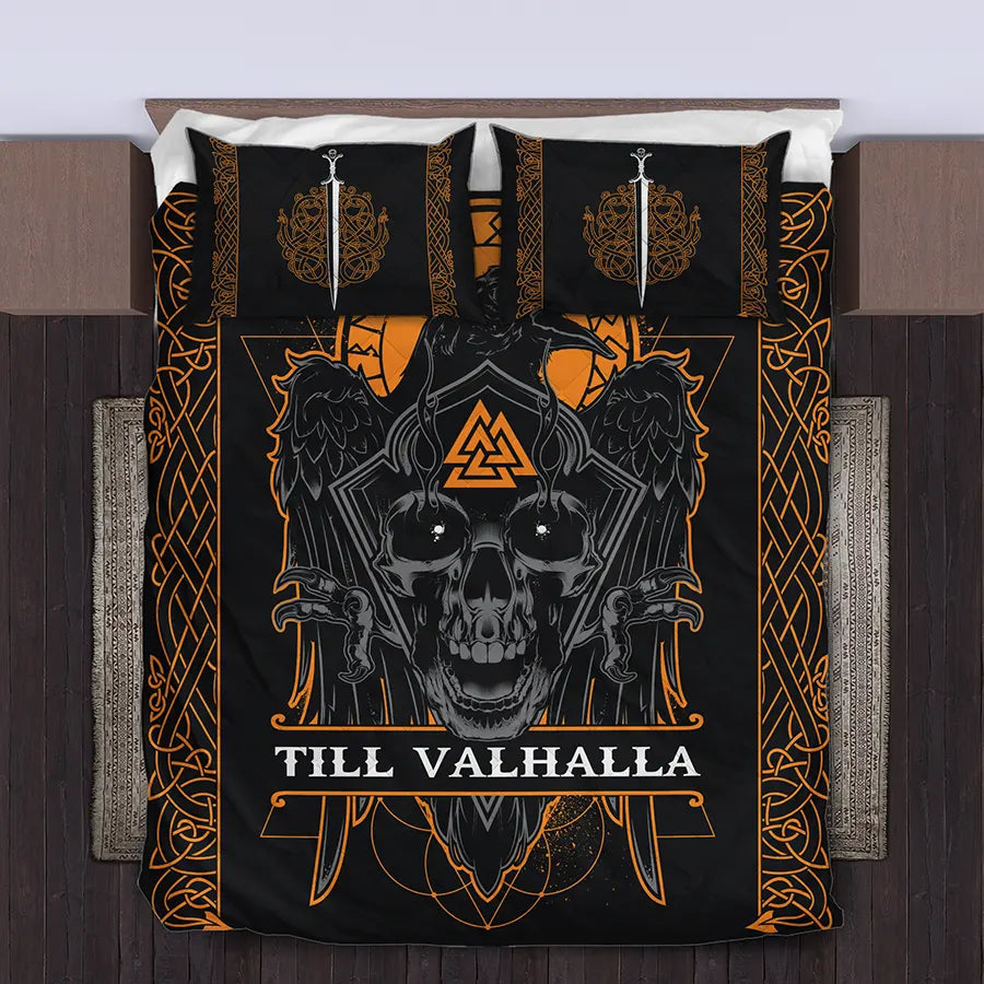Viking Quilt Bedding Set Viking Raven Till Valhalla